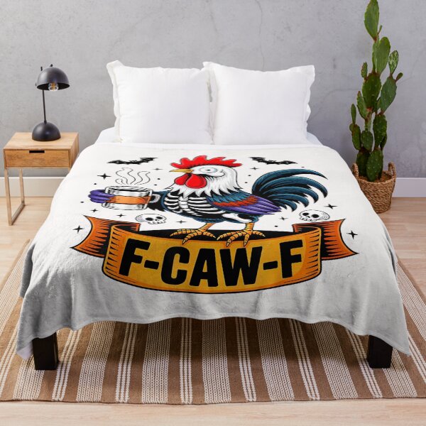 Item preview, F-Caw-F Funny Quote Rooster Meme Skeleton Chicken Halloween designed and sold by merlinnears.