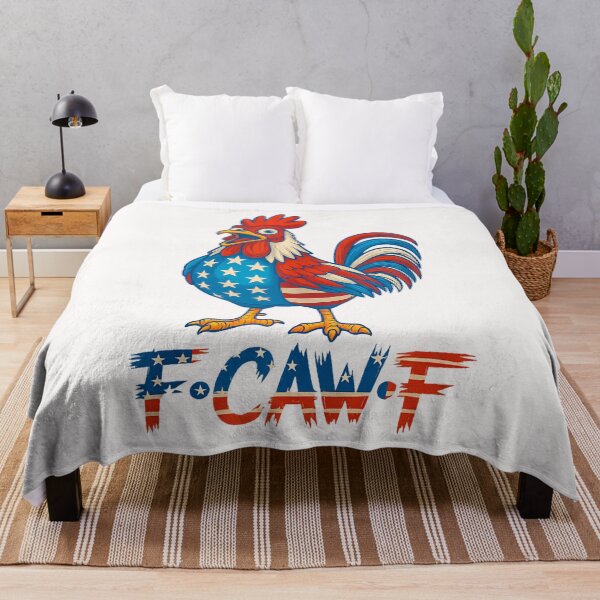 Item preview, F-Caw-F Funny Chicken Rooster Meme Usa Flag Pattern designed and sold by merlinnears.