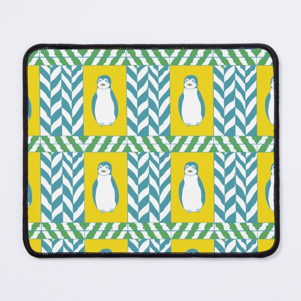Item preview, Children's novelty shapes with penguin and herringbone pattern on white background. designed and sold by RosebudTextilesArt.