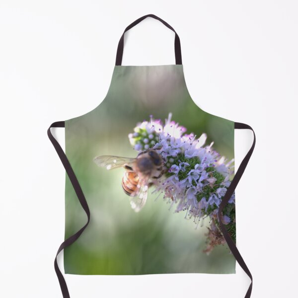 Item preview, Honeybee Foraging on Purple Mint Blossom Macro Closeup designed and sold by Petalgrain.