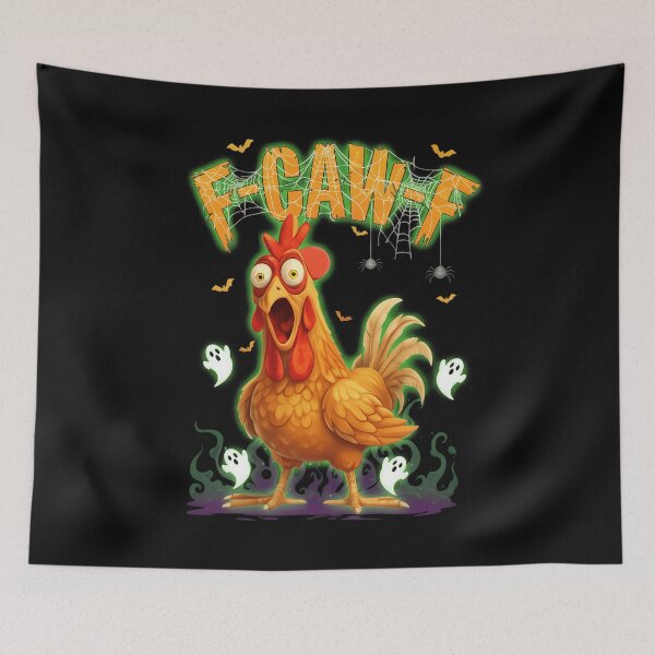 Item preview, Chicken F-Caw-F Spider Web Halloween designed and sold by merlinnears.