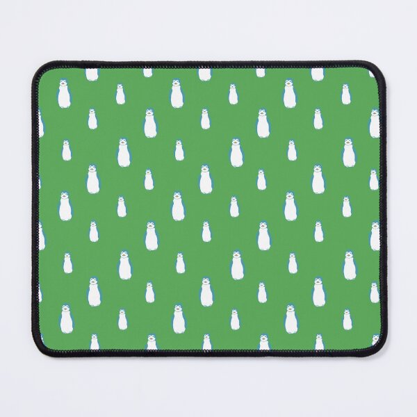 Item preview, Children's novelty penguins in checker pattern on green background. designed and sold by RosebudTextilesArt.