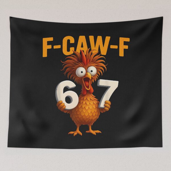 Item preview, F-Caw-F 6 7 Funny Chicken Humor Rooster Six Seven Meme designed and sold by merlinnears.
