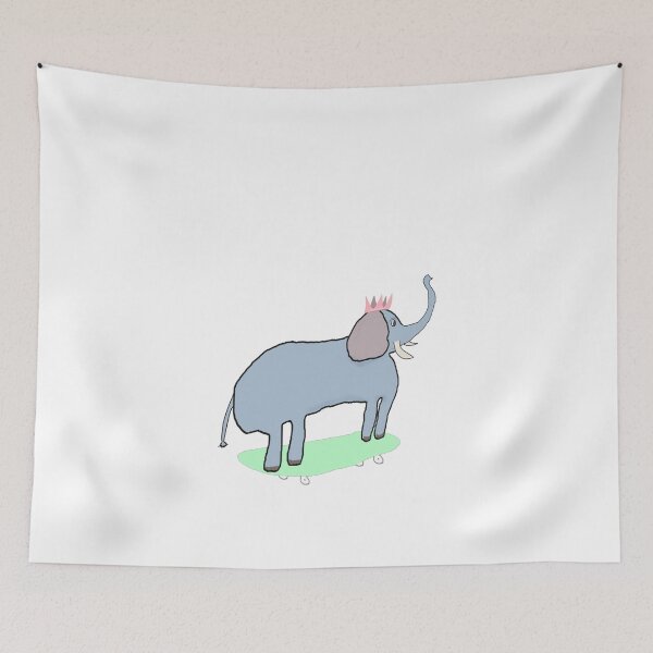 Item preview, Royal Elephant on Skateboard Wearing a Crown designed and sold by Beautiful art store.