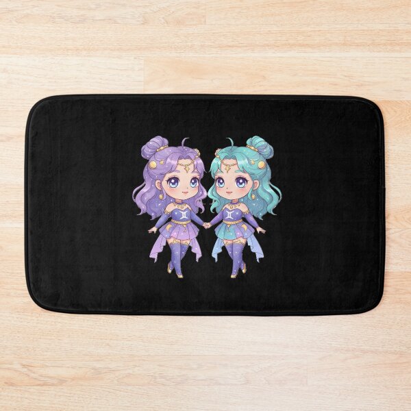 Item preview, Kawaii Chibi Gemini Twins Constellation Art with Golden Star designed and sold by Dynamic-Design.
