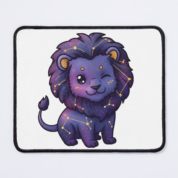 Item preview, Cosmic Leo Lion with Regulus Star Mane - Blue Purple Galaxy Kawaii Design designed and sold by Dynamic-Design.