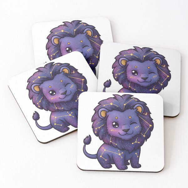 Item preview, Cosmic Leo Lion with Regulus Star Mane - Blue Purple Galaxy Kawaii Design designed and sold by Dynamic-Design.