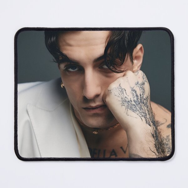 Item preview, Damiano David – Bold Tattooed Portrait in Rock Aesthetic Style designed and sold by zulenekbedf.