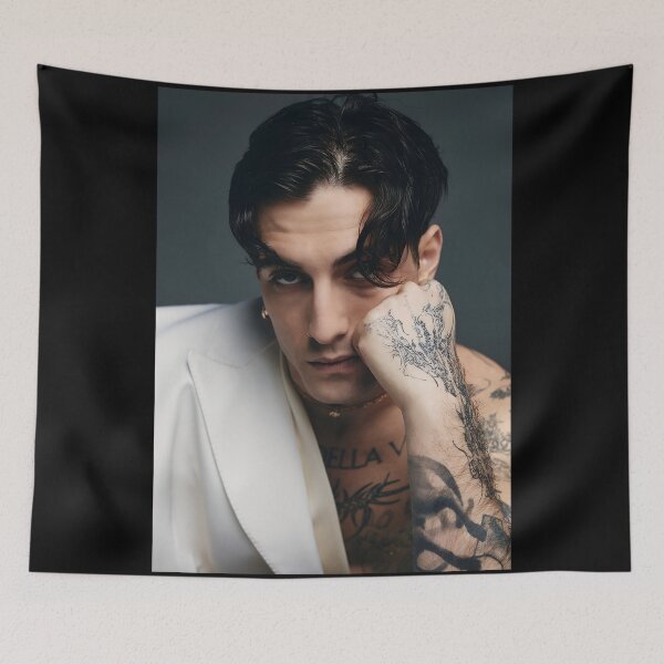 Item preview, Damiano David – Bold Tattooed Portrait in Rock Aesthetic Style designed and sold by zulenekbedf.