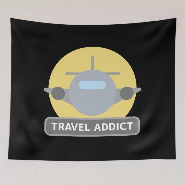 Item preview, Travel Addict - Funny Plane Lover Frequent Flyer Phrase  designed and sold by Shape Snip Studio.