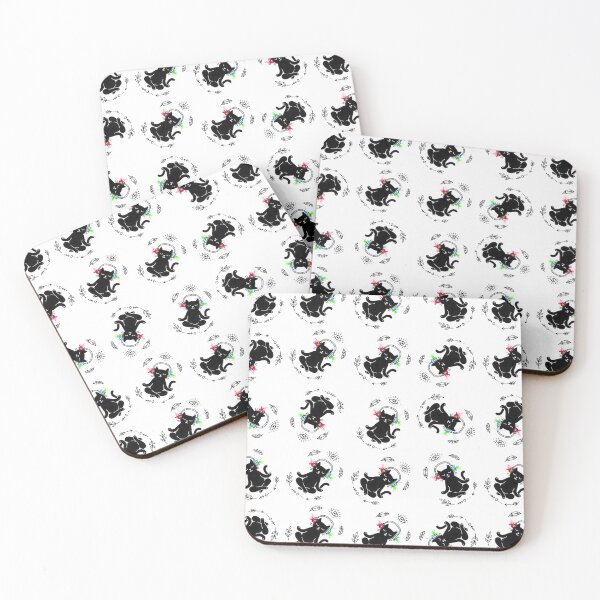 Item preview, Meditating Black Cat Pattern designed and sold by Nacho Average Designs.