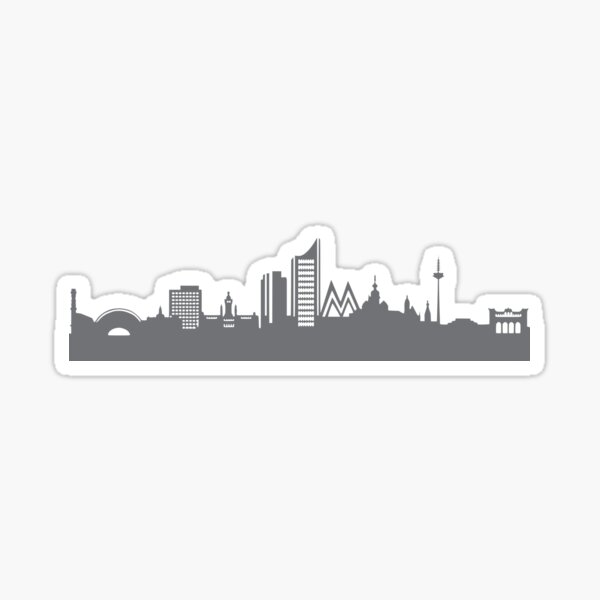 Leipzig in gray Sticker
