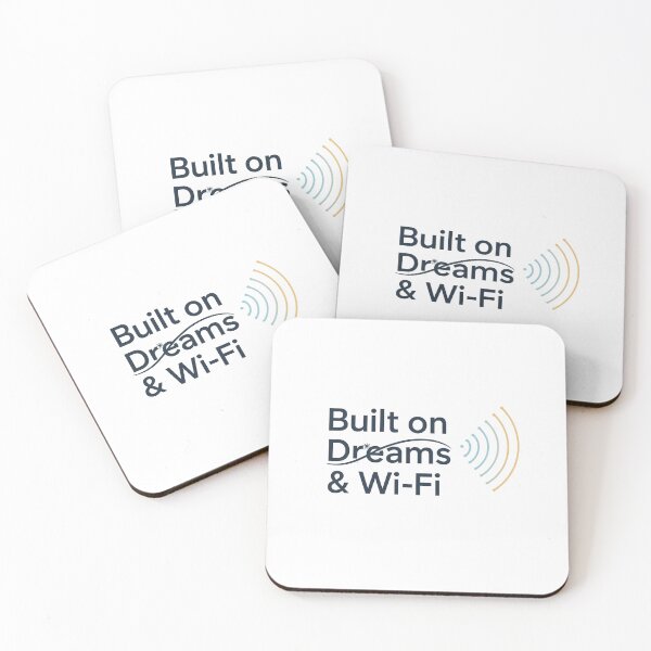 Item preview, Built on on Dreams & Wi-Fi- Motivational Tech Quote Design designed and sold by Artivio2025.