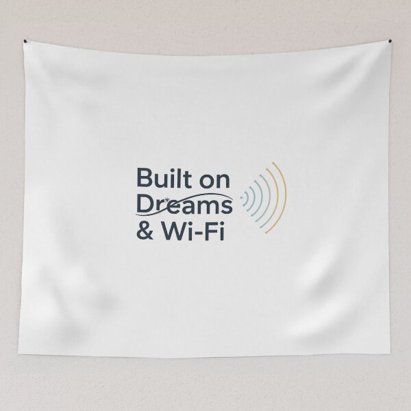 Item preview, Built on on Dreams & Wi-Fi- Motivational Tech Quote Design designed and sold by Artivio2025.