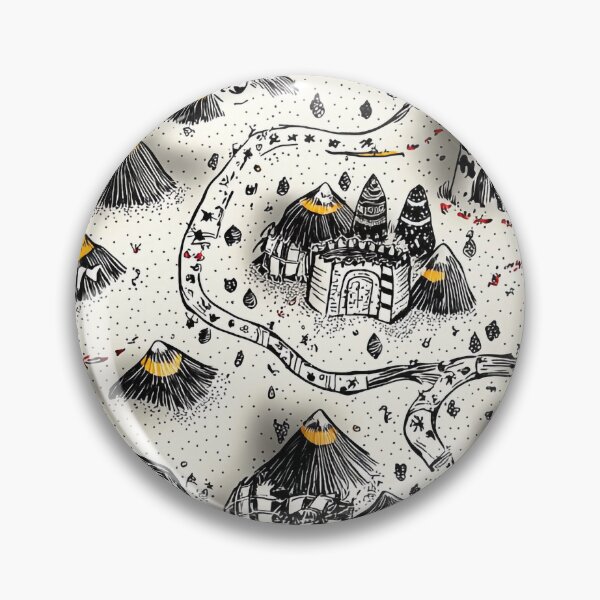 Item preview, Fantasy Adventure Map Pattern – Hand-Drawn Volcanoes & Castles designed and sold by PaintbrushPlace.