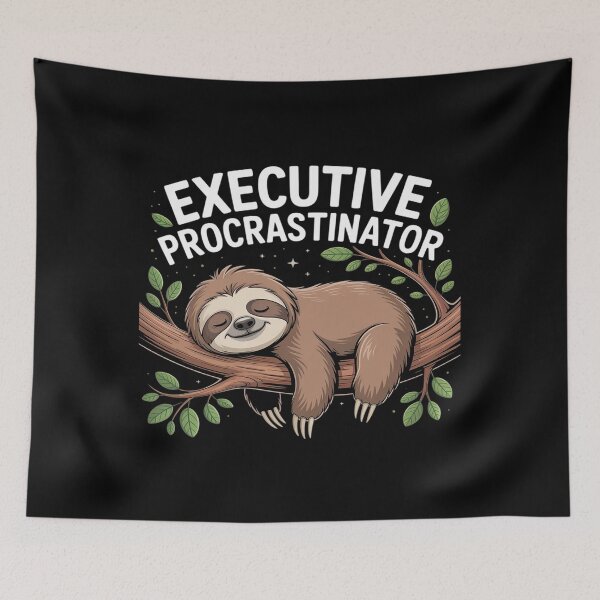 Item preview, Executive Procrastinator Funny Jokes sloth executive designed and sold by BiellaSar.