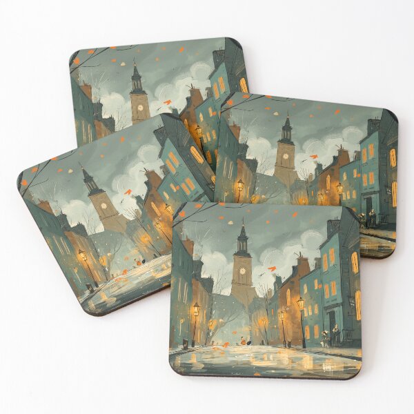 Item preview, Autumn Glow on Rainy Street designed and sold by Dusk Atelier.