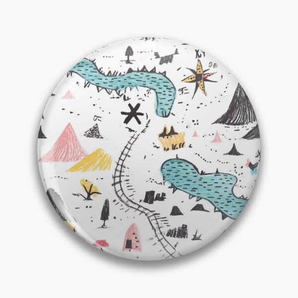 Item preview, Whimsical Kids Fantasy Map – Crayon Mountains, Rivers & Trails designed and sold by PaintbrushPlace.