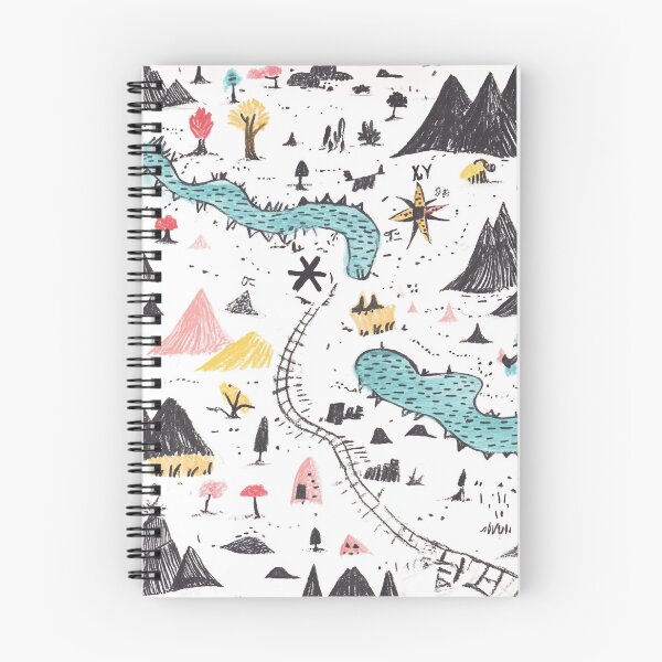 Item preview, Whimsical Kids Fantasy Map – Crayon Mountains, Rivers & Trails designed and sold by PaintbrushPlace.