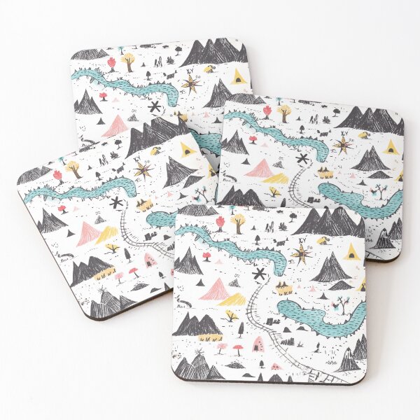 Item preview, Whimsical Kids Fantasy Map – Crayon Mountains, Rivers & Trails designed and sold by PaintbrushPlace.