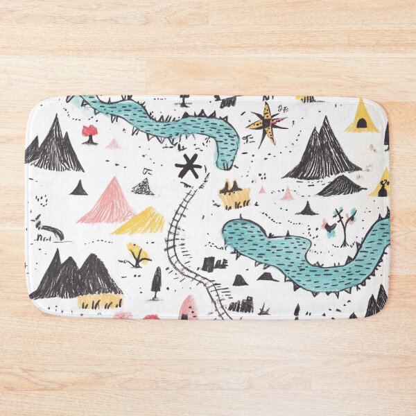 Item preview, Whimsical Kids Fantasy Map – Crayon Mountains, Rivers & Trails designed and sold by PaintbrushPlace.