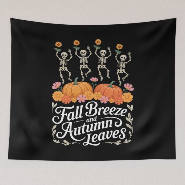 Item preview, Fall Brezee And Autumn Leaves Skeleton Dancing Pumpkin Funny designed and sold by BiellaSar.