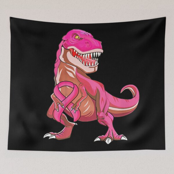 Item preview, T-Rex Fights Breast Cancer - Pink Dinosaur Awareness Ribbon designed and sold by GalenoHenley.