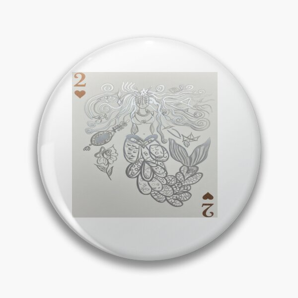 Item preview, Two of Hearts – Silver Mermaid Card Art designed and sold by Ateliê dos Naipes .