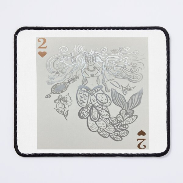 Item preview, Two of Hearts – Silver Mermaid Card Art designed and sold by Ateliê dos Naipes .