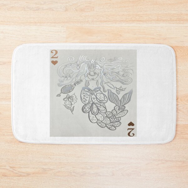 Item preview, Two of Hearts – Silver Mermaid Card Art designed and sold by Ateliê dos Naipes .
