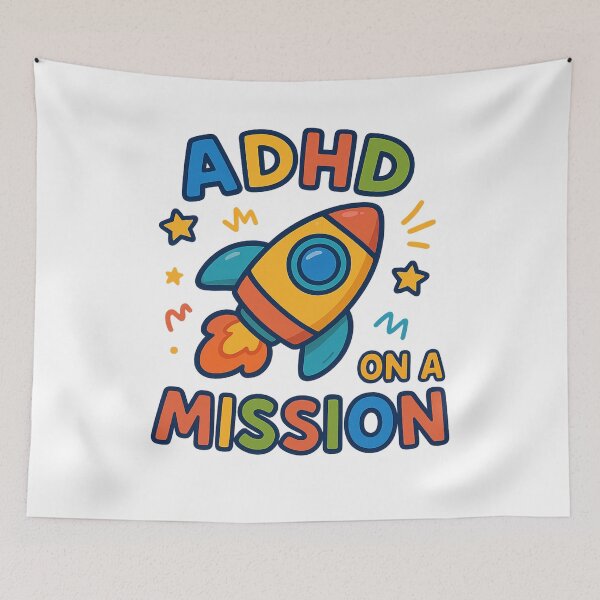 Item preview, ADHD On a Mission – Motivational Rocket Design designed and sold by MomParentADHD.