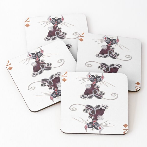 Item preview, Two of Diamonds – Abstract Cat Card Art designed and sold by Ateliê dos Naipes .