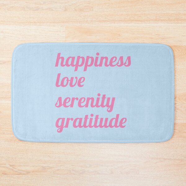 Item preview, Happiness, Love, Serenity, and Gratitude | Pink & Pale Blue Typography designed and sold by Mantra Mama.