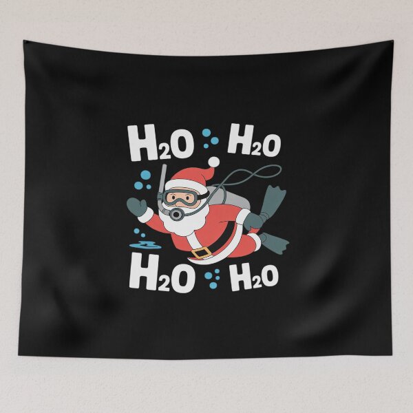 Item preview, Funny Diving H2O Pun Scuba Christmas Santa Meme designed and sold by khorbiasieno.
