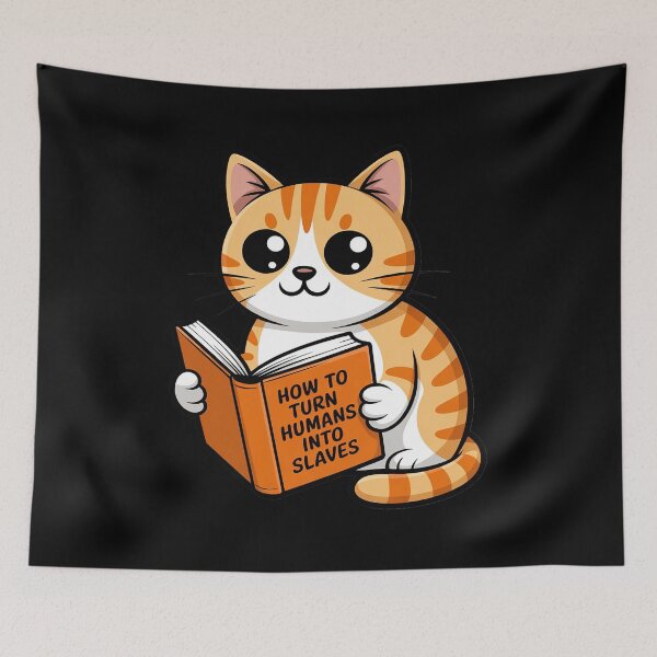 Item preview, Funny Cat Reading Book Slaves designed and sold by marcusry.