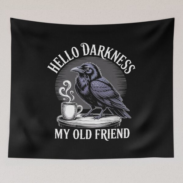 Item preview, Funny Coffee Hello Darkness My Old Friend Caffeine Raven designed and sold by FranzFriesen.