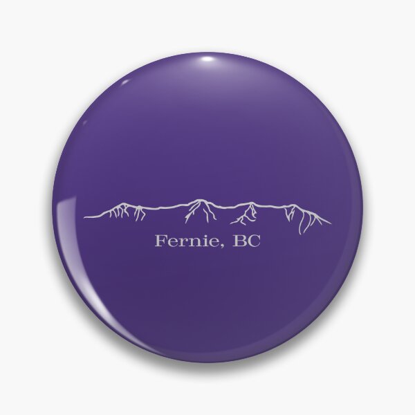 Item preview, Fernie Headwall outline with Fernie BC light grey on purple designed and sold by Rock An Design.