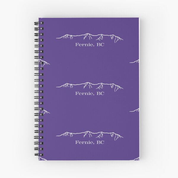 Item preview, Fernie Headwall outline with Fernie BC light grey on purple designed and sold by Rock An Design.