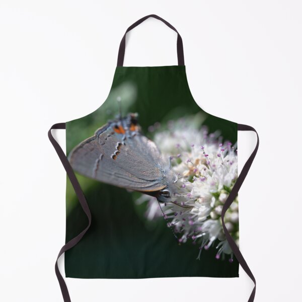 Item preview, Gray Hairstreak Butterfly Nectaring on Mint - Angled View designed and sold by Petalgrain.