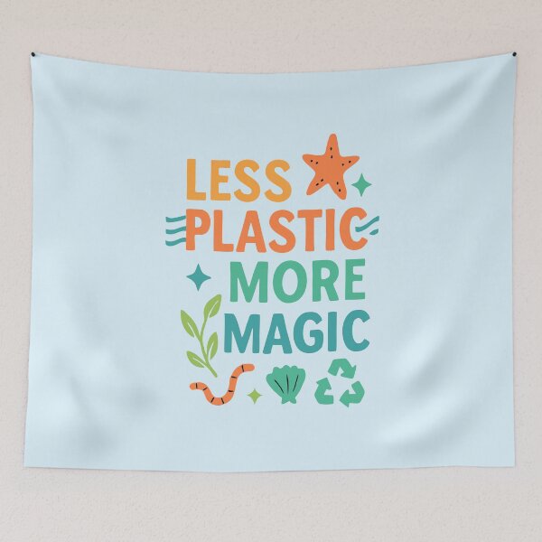 Item preview, Less Plastic More Magic – Eco-Friendly Whimsical Design designed and sold by SanPedroArt.