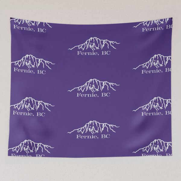Item preview,  Mount Hosmer Fernie BC outline-light on purple designed and sold by Rock An Design.