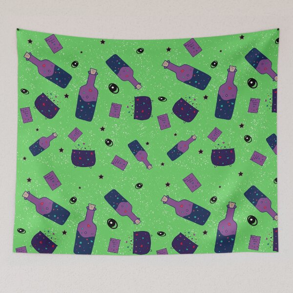 Item preview, Witchcore Potion Pattern - Lime Green designed and sold by inqurie.