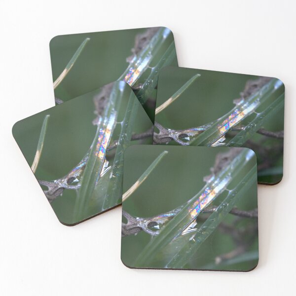 Item preview, Rainbow-Colored Slug Slime on Grass Under the Microscope designed and sold by Petalgrain.