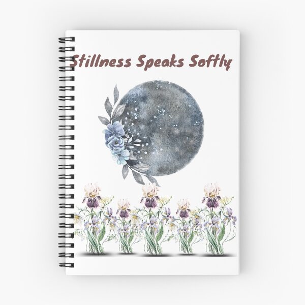 Item preview, Stillness Speaks Softly Cute Moon With Flowers and Flowering plants Tshirt  | Calm Aesthetic Mindful Growth Design | Stillness Speaks Softly Calm Nature and Introvert Tshirt  designed and sold by YasirHamidDesigns .