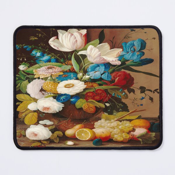 Item preview, Still Life of Flowers and Fruits – Vintage Floral Painting by Severin Roesen (1848) designed and sold by UBU-space.