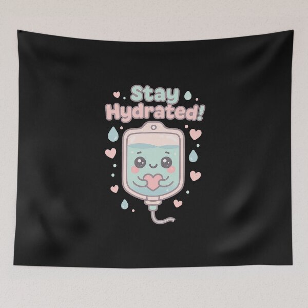 Item preview, Cute Kawaii IV Saline Squad Stay Hydrated Sticker Tee designed and sold by GeniePixel.