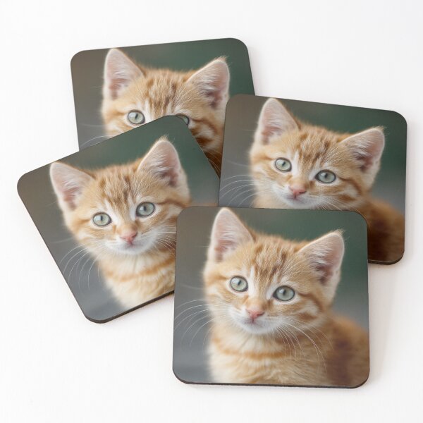 Item preview, Cute Ginger Kitten, green background. designed and sold by Stills by Greet Meulepas.