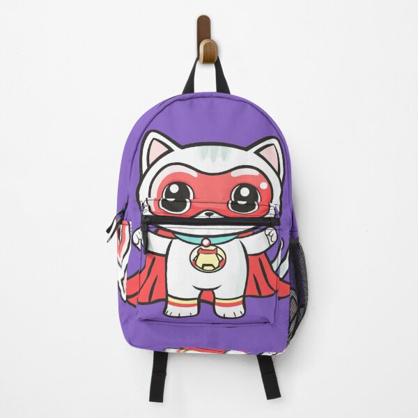 Item preview, Kawaii Superhero Cat with Cape and Mask – Cute Hero Animal Art designed and sold by PaintbrushPlace.