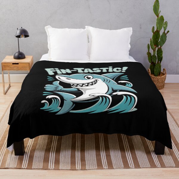 Item preview, Fin-Tastic Shark Shenanigans Neon Ocean designed and sold by FranzFriesen.