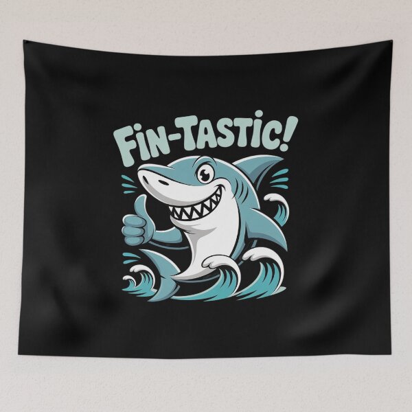 Item preview, Fin-Tastic Shark Shenanigans Neon Ocean designed and sold by FranzFriesen.